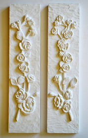 Roses for Mary - a bas-relief made of artificial stone