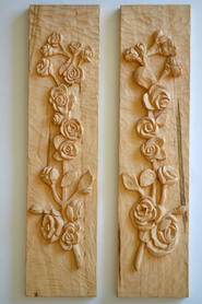 Roses for Mary - linden wood bas-relief