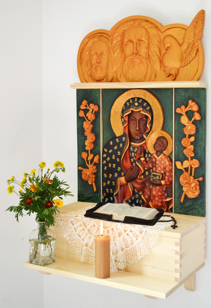 Large Home Altar nr 1 - four hand-painted bas-reliefs made of artificial stone (1)