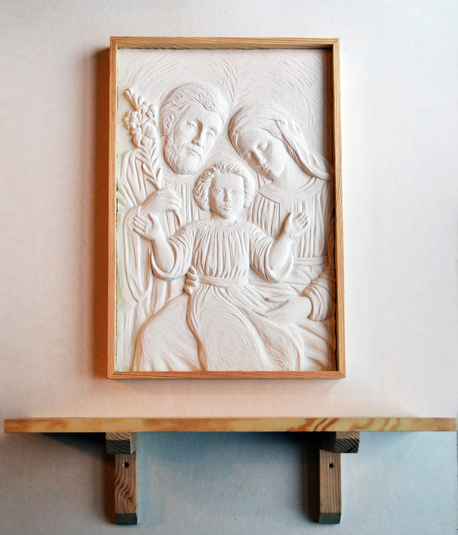 Set for Holy Family Prayer - two elements - bas-relief made of artificial stone (1)