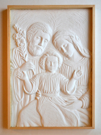 Holy Family - bas-relief made of artificial stone