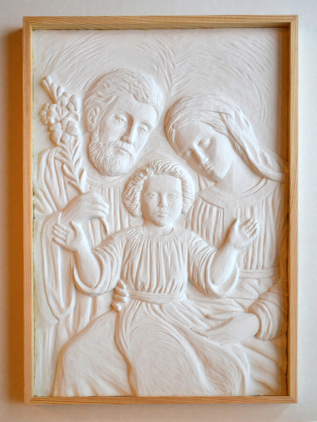 Holy Family - bas-relief made of artificial stone (1)