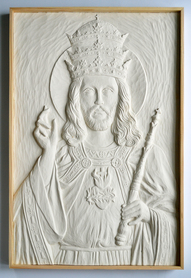 Our Lord Jesus Christ, King of the Universe - bas-relief made of artificial stone