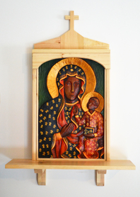 Small Home Altar nr 2 - bas-relief made of artificial stone, hand-painted