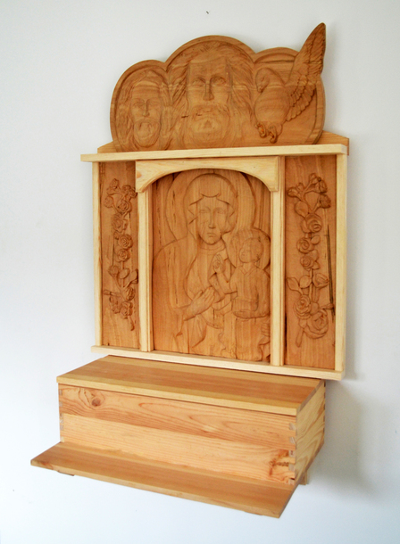 Large Home Altar - nr 2 - four linden wood carvings (1)