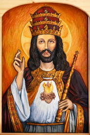 Our Lord Jesus Christ, King of the Universe - bas-relief made of artificial stone, hand-painted