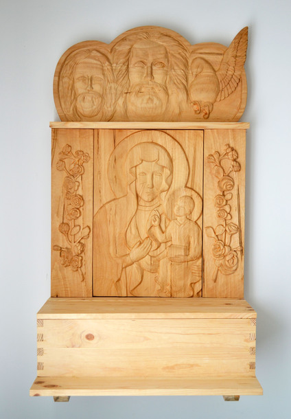 Large Home Altar nr 1 - four linden wood carvings (1)